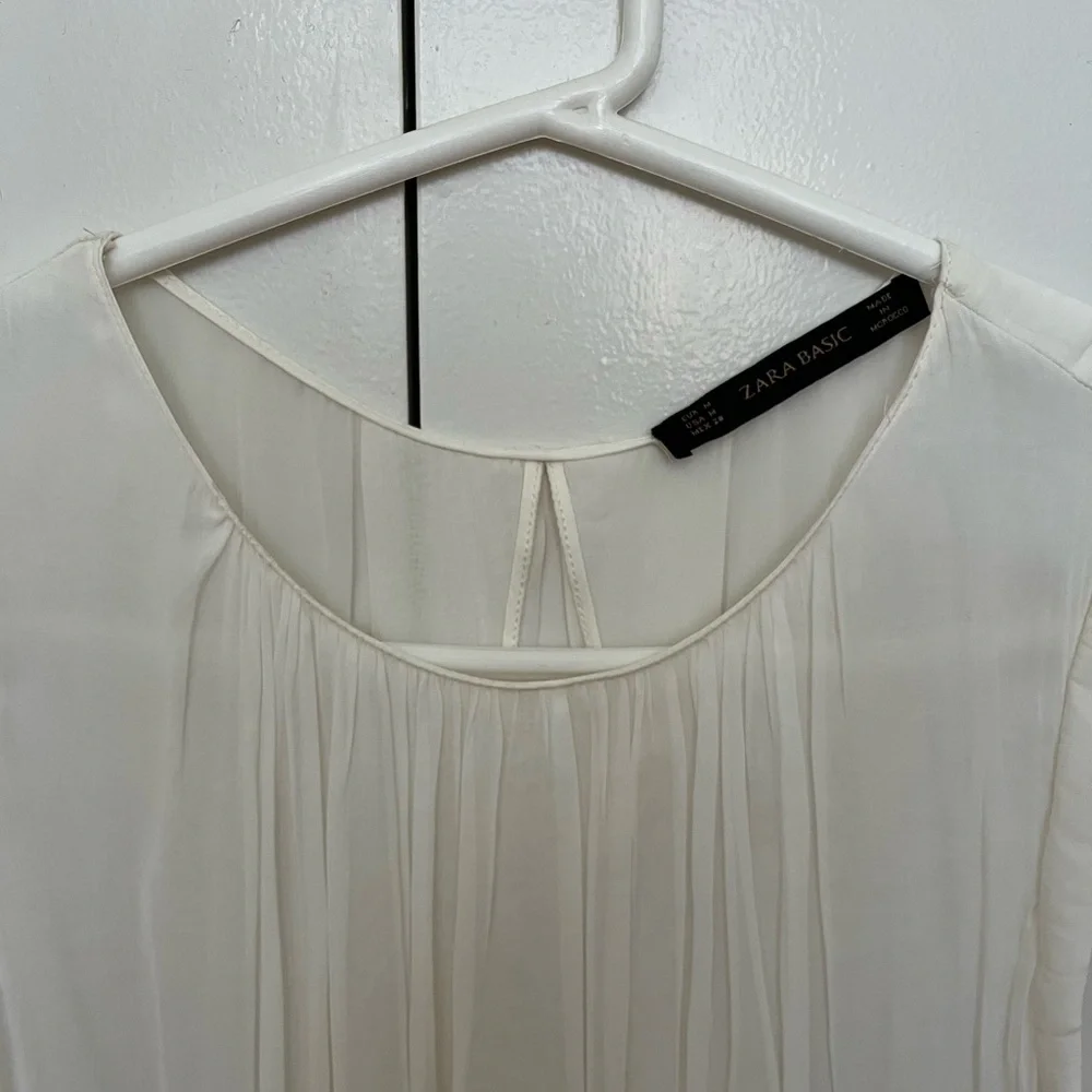 Zara White Pleated Top - Picture 4 of 5